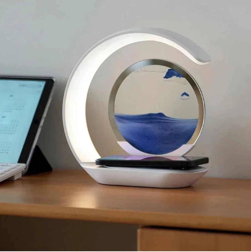 🌙 LED Night Lamp & Wireless Charging Decor
