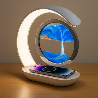 🌙 LED Night Lamp & Wireless Charging Decor