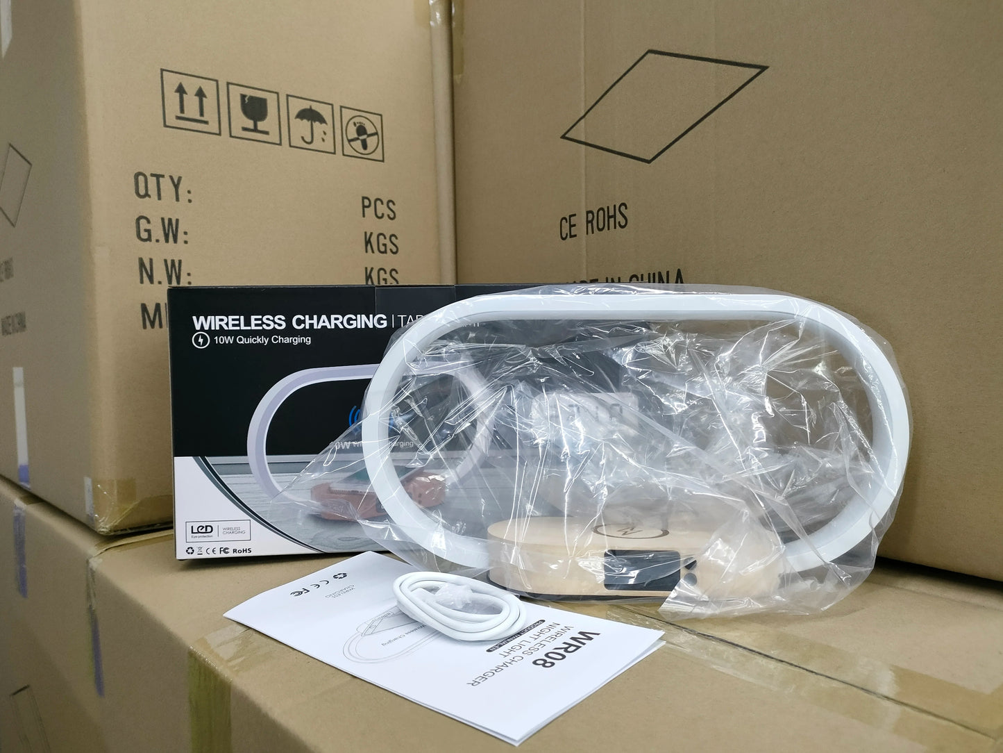 15W LED Atmosphere  Wireless Charger Alarm Clock Desk Lamp