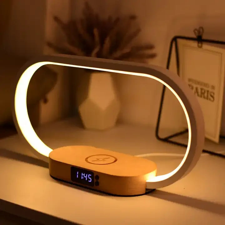 15W LED Atmosphere  Wireless Charger Alarm Clock Desk Lamp