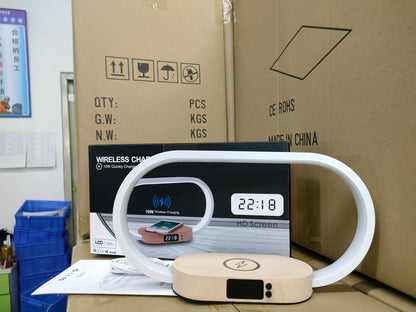 15W LED Atmosphere  Wireless Charger Alarm Clock Desk Lamp