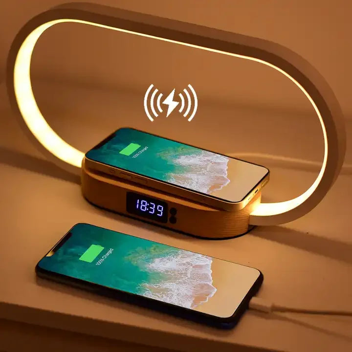 15W LED Atmosphere  Wireless Charger Alarm Clock Desk Lamp