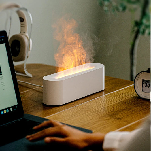 RGB Flame Effect Aroma Diffuser & Ultrasonic Humidifier